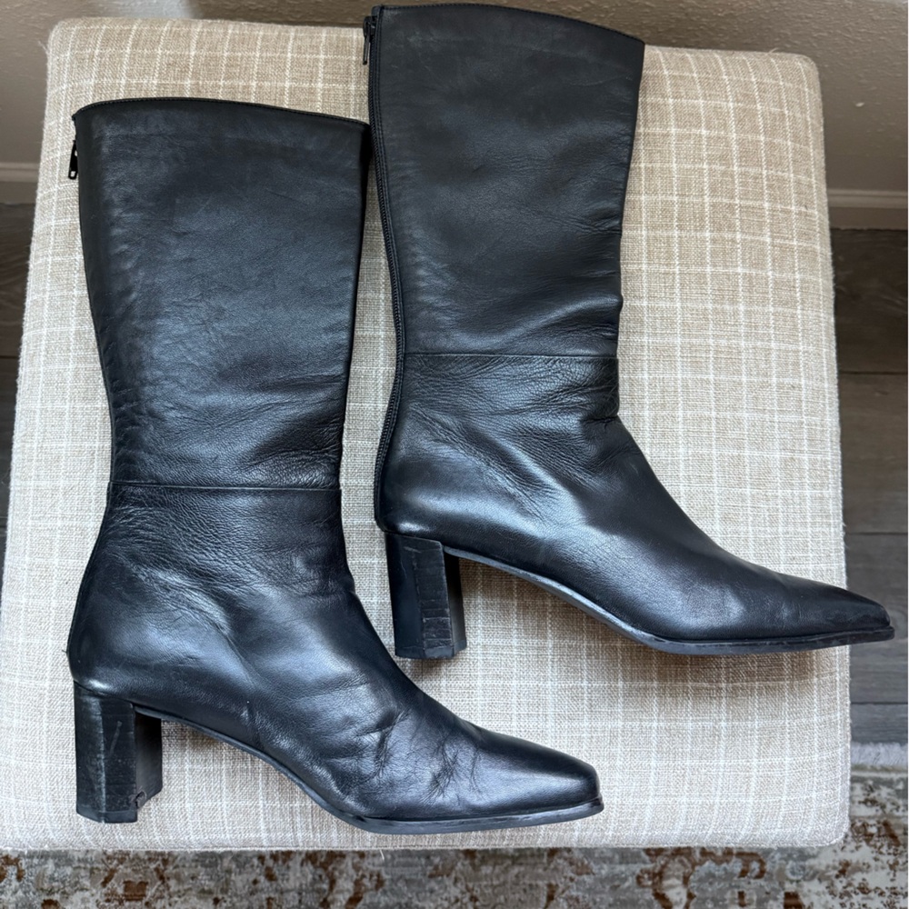Stuart Weitzman black leather boots